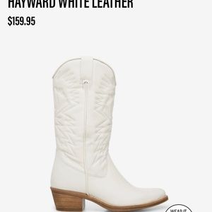NWOB Steve Madden Hayward White Leather Cowboy Boots Size 8 Brand New Beautiful